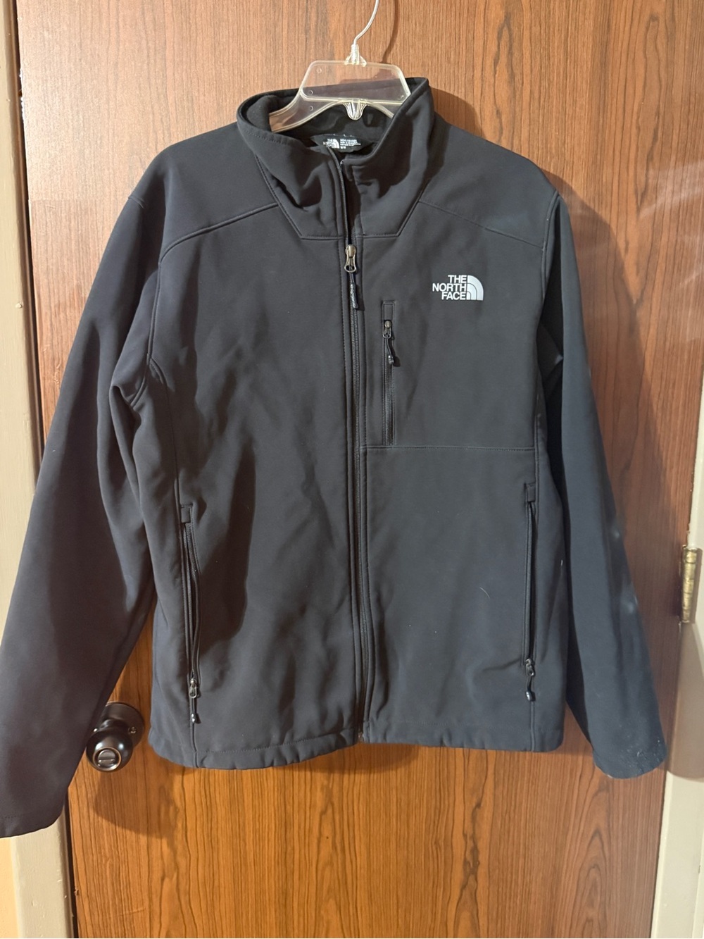 The North Face Men’s Black Soft-Shell Jacket with Chest Logo